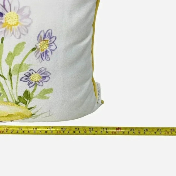 The Farmhouse Bunny Rabbit Garden Spring Flowers Baby Chicks Throw Pillow - Picture 4 of 5